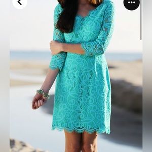 Lilly Pulitzer Helene About Face Lace Lagoon Green 4